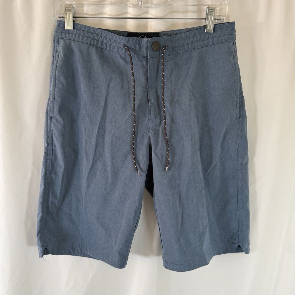 Even Tide Shorts Men's 28 Blue Drawstring 10" Inseam Pockets Snap Zip